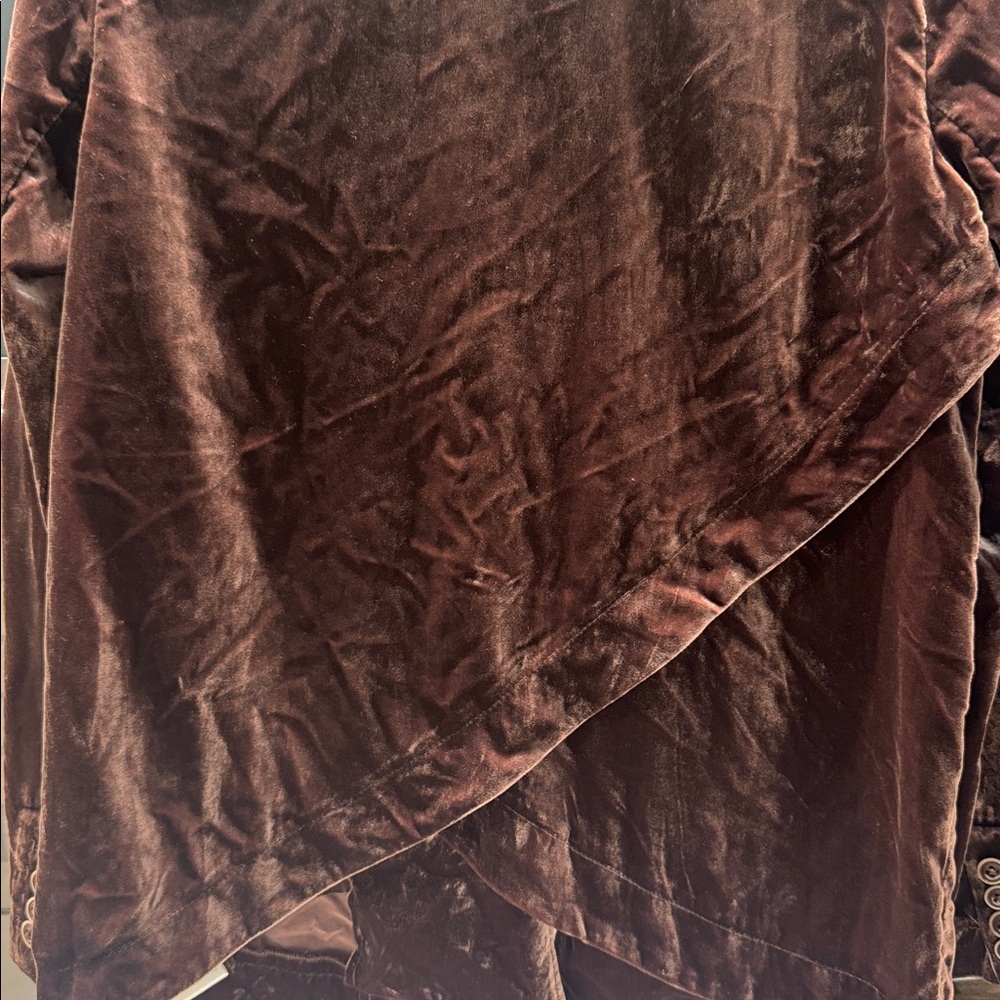 Anthropologie Velvet Open Front Blazer in Chocolate Brown size s - Picture 4 of 7